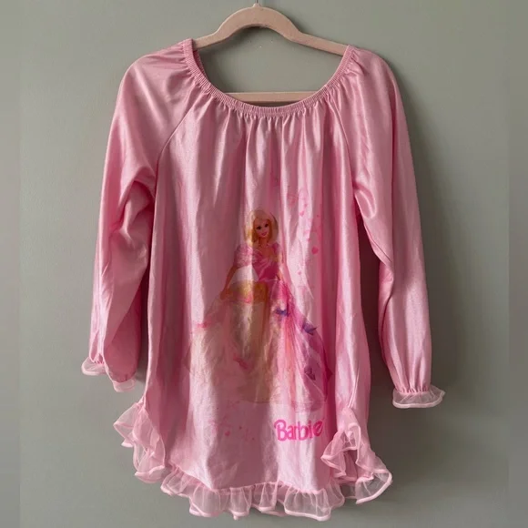 Barbie Pajamas Rare Vintage Barbie Pink Lace Nightgown Girls